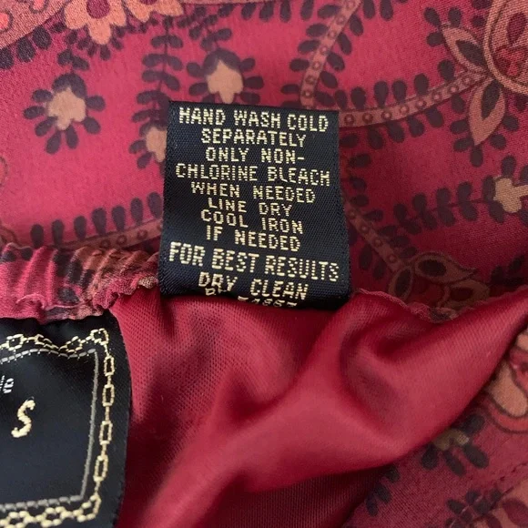 Compagnie Internationale Express Skirt-Rust Brown Paisley Pattern-Lined-7/8 - Picture 6 of 6